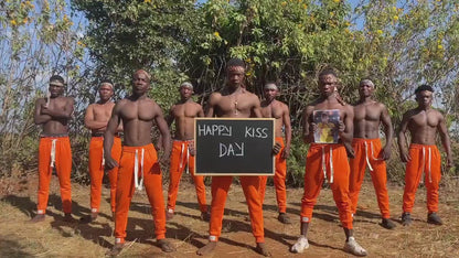 Afrikanisches Orange-Hosen-Team